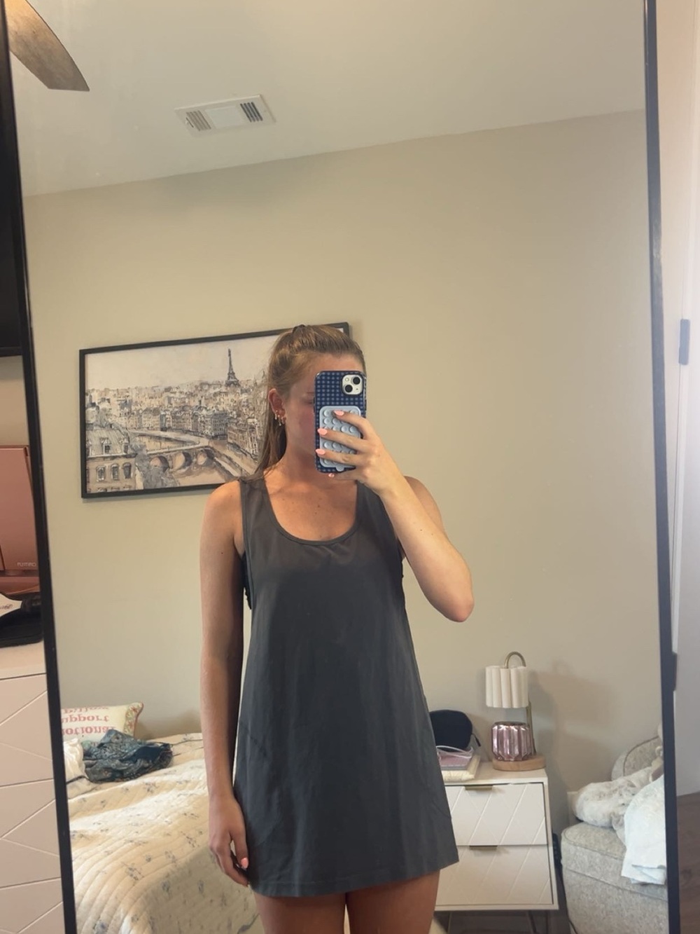 Women's Charcoal Gray Sleeveless Mini Dress